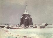 Vincent Van Gogh The old Cemetery Tower at Nuenen in thte Snow (nn040 oil painting picture wholesale